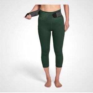 Tommie Copper Adjustable Back Support Capri Leggings Olive NWT